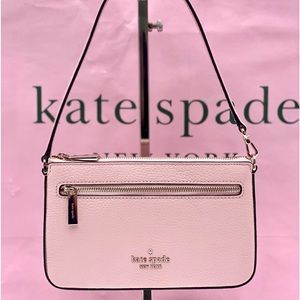Kate Spade Leila ConvertibleWristlet Wallet Small Shoulder Bag Pink